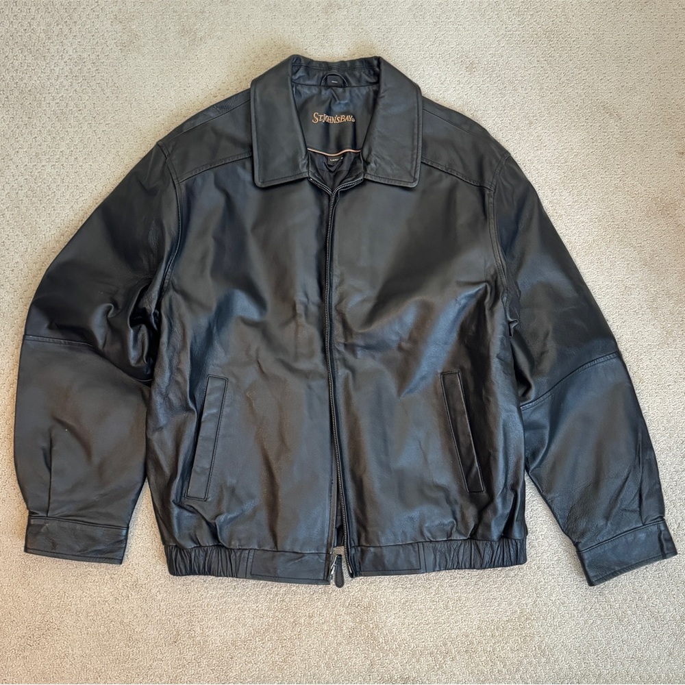 Vintage Leather Bomber Jacket